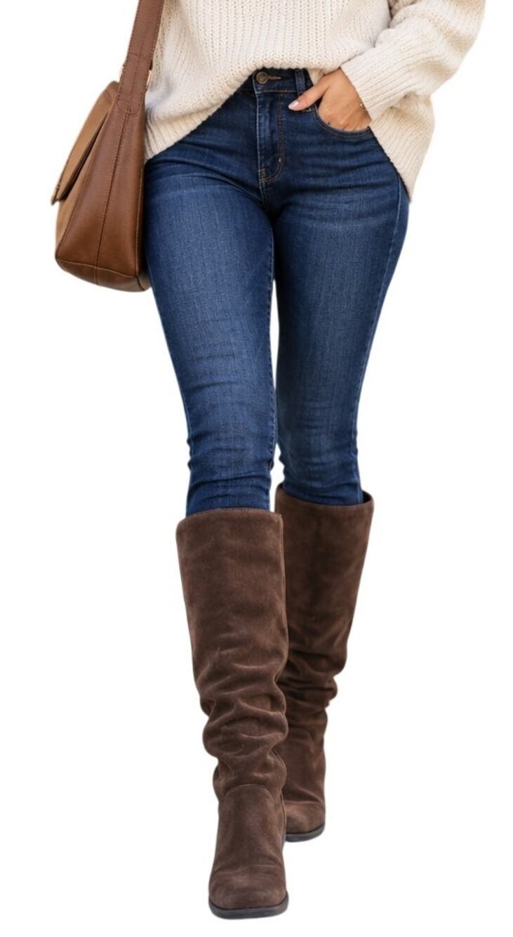 Dexter Brown Suede Knee High Boots Women’s 7.5M Vintage Style